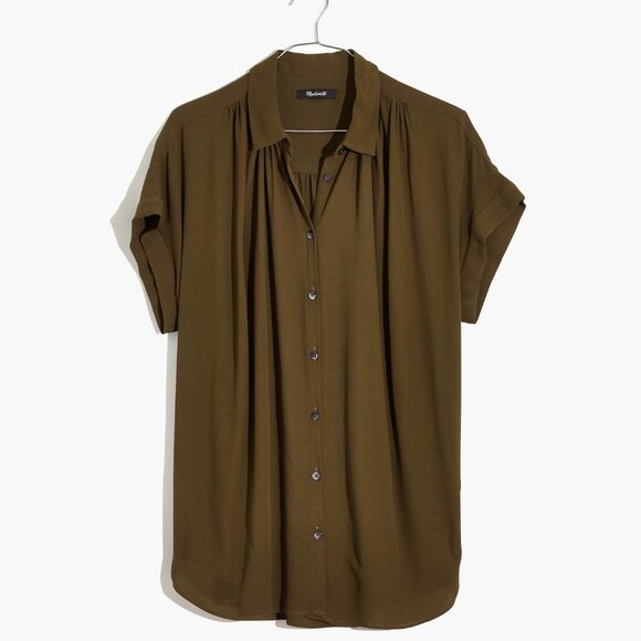 Madewell Tops - NWOT Madewell Green Central Drapey Shirt Sz XS‎